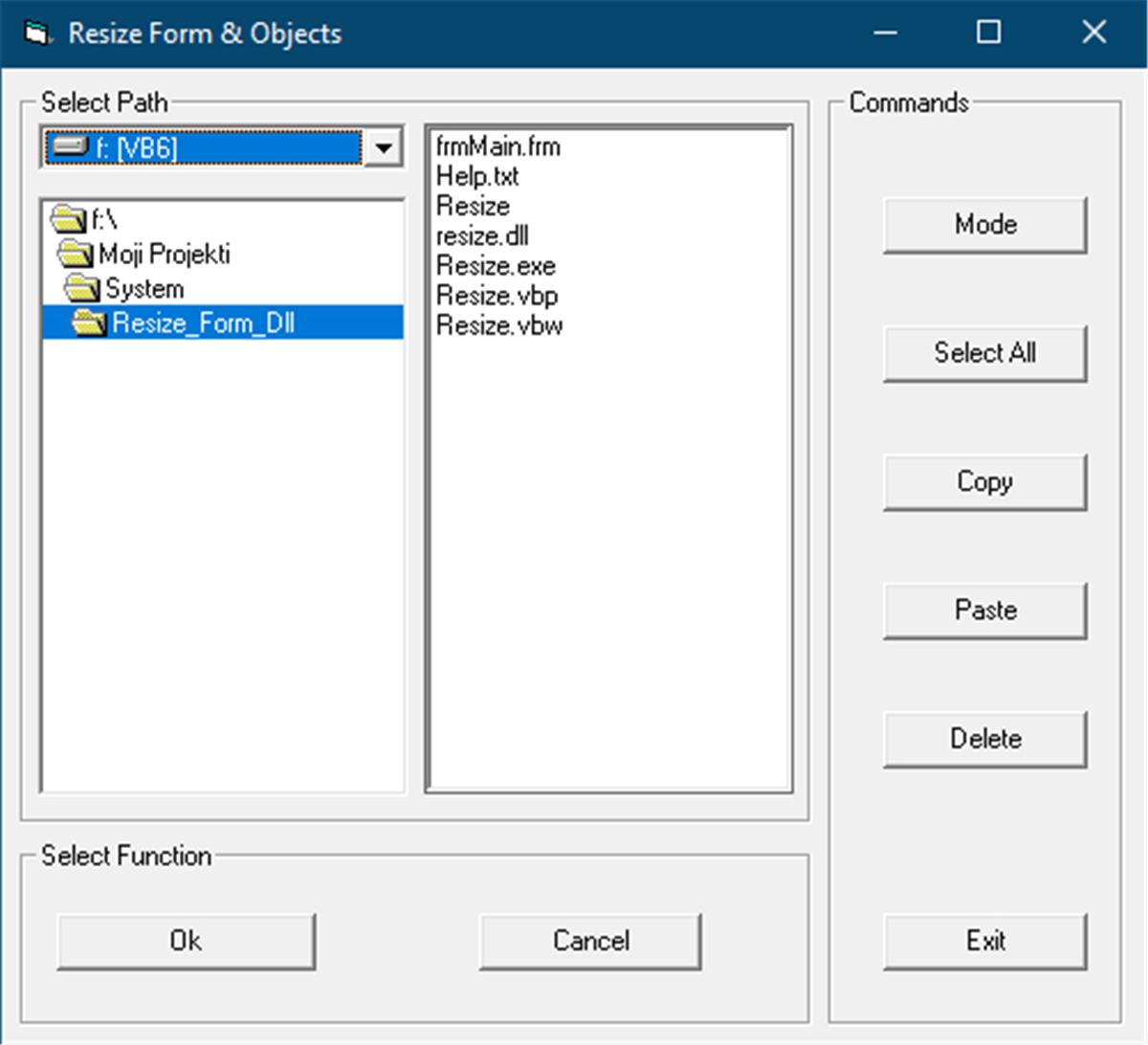 Resize Form with a dll library